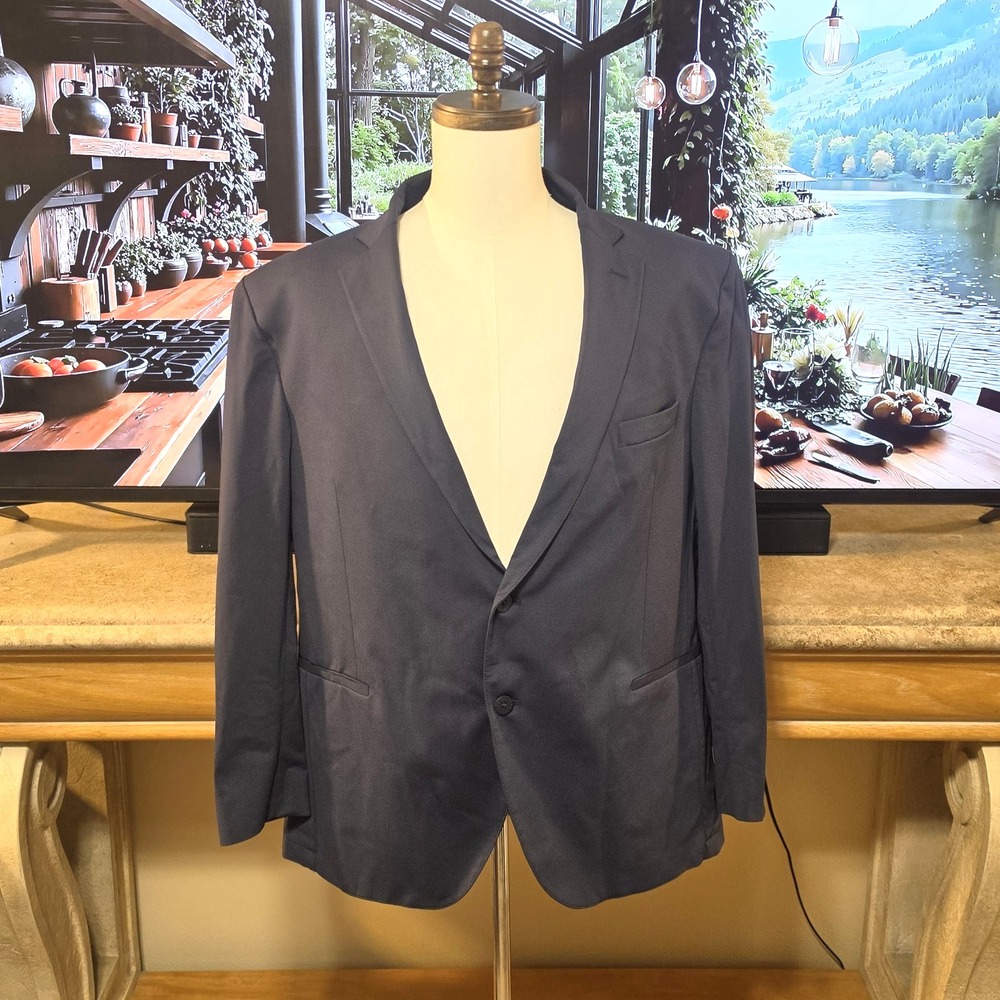 TWILLORY Mens 48R Dark Navy Blue Jacket Blazer Sport Coat Luxury Quality